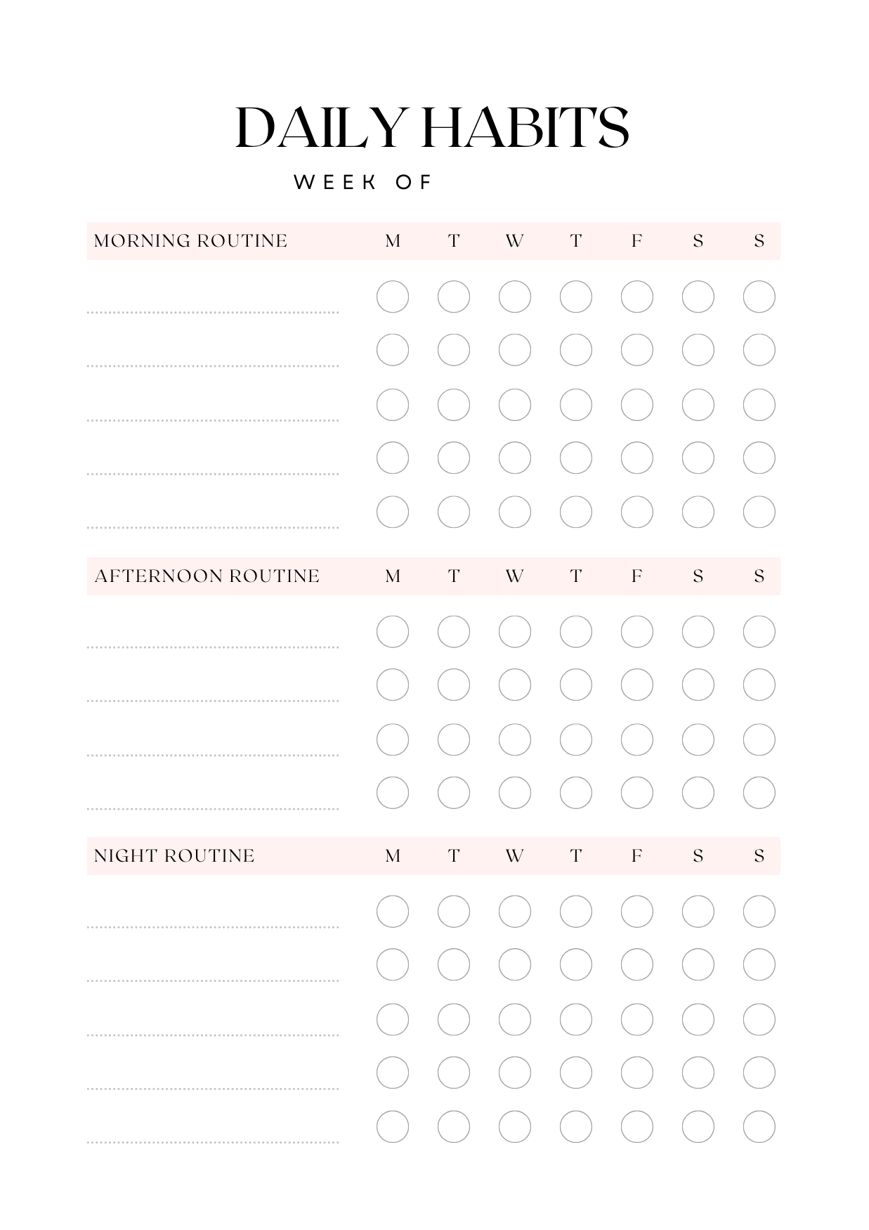 Weekly Habit Tracker
