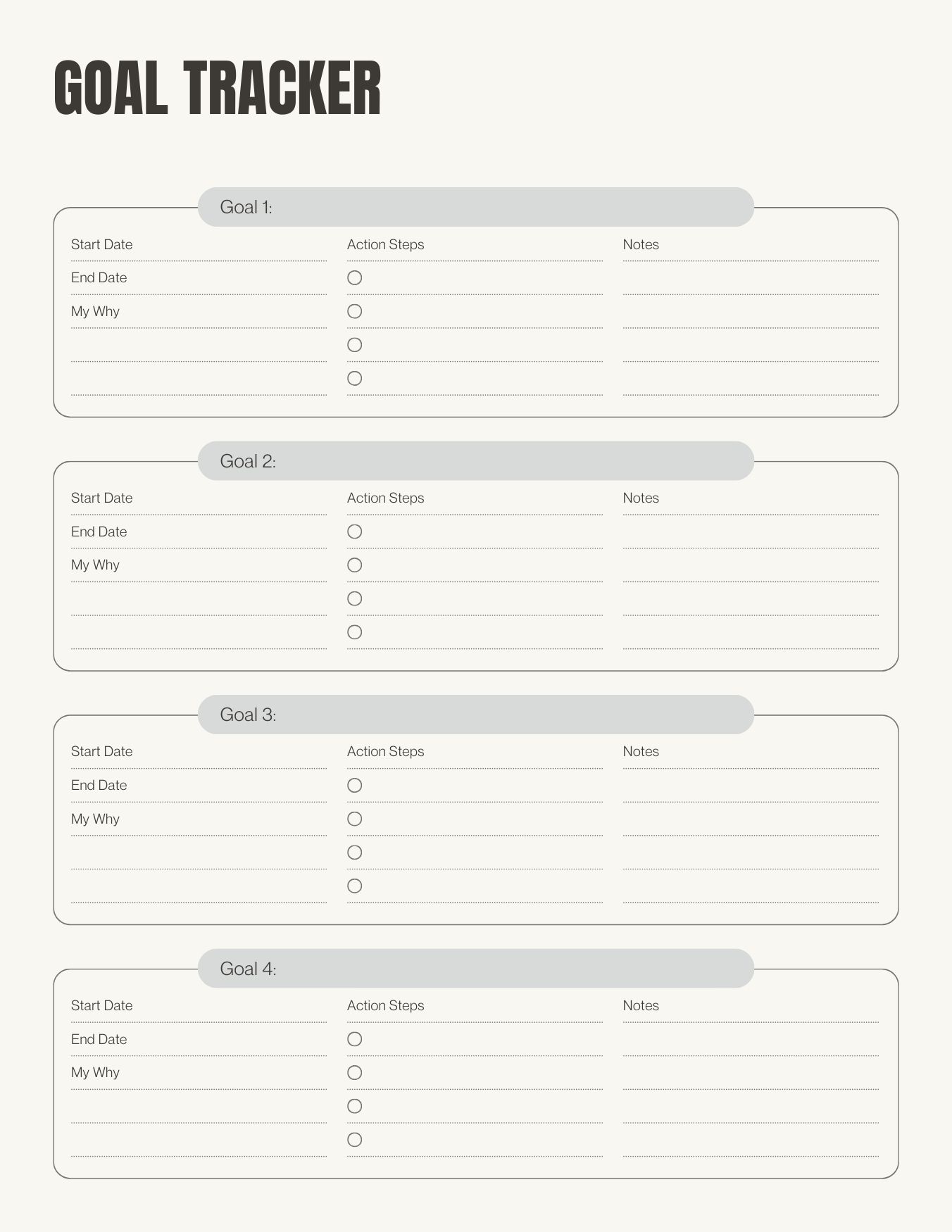 Weekly Goal Tracker